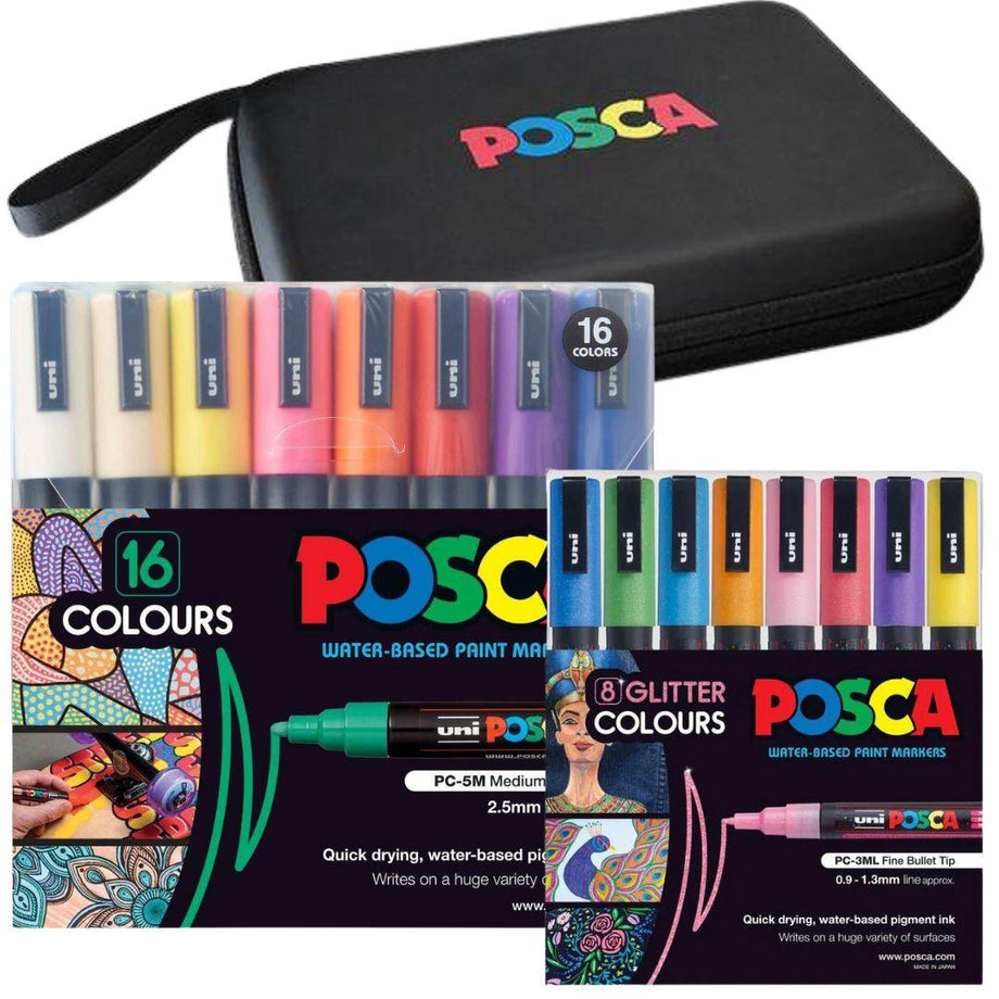 uni® POSCA® PC-3M, Water-Based Paint Markers (16 Pack)