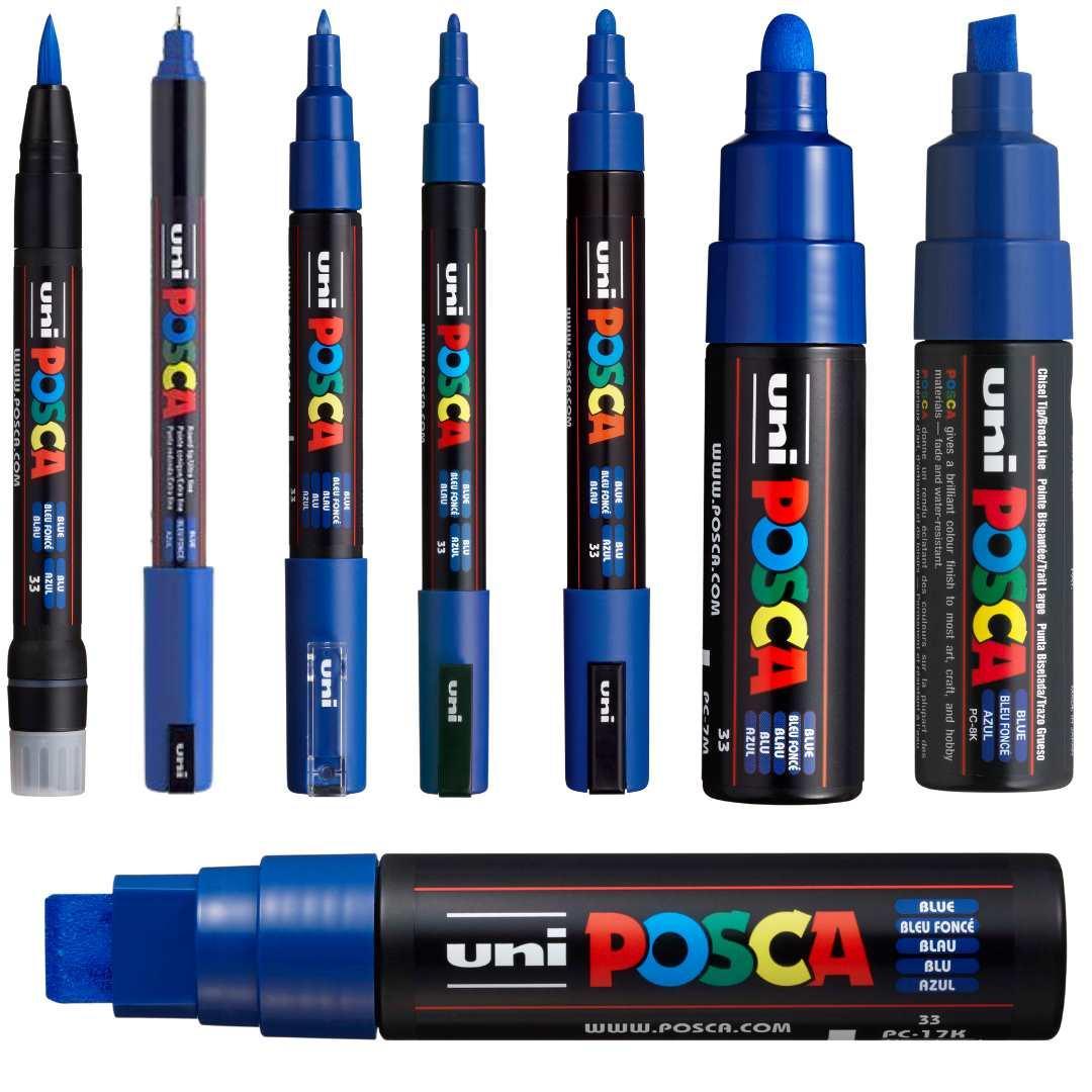  Posca Marker : PC-8K : Chisel Tip : 8mm : Assorted Colors Set of 33 - Black
