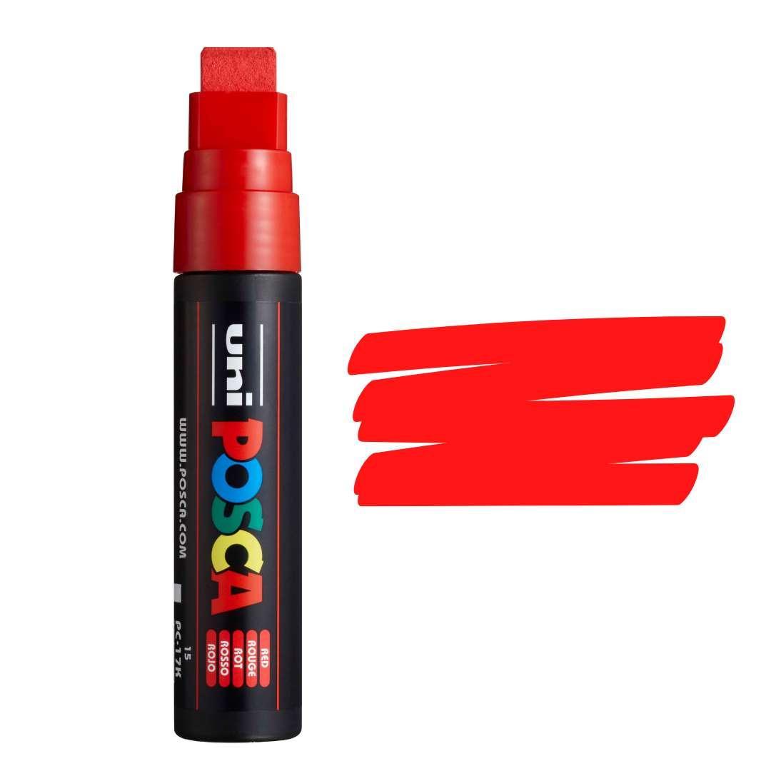 Uni-Posca Paint Marker - Red, Extra Broad Chisel, 15 mm