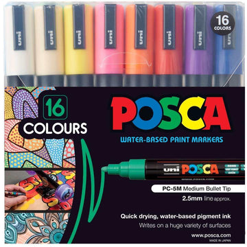 Uni Posca Paint Marker Pens PC-5M 4 Pack Black & White