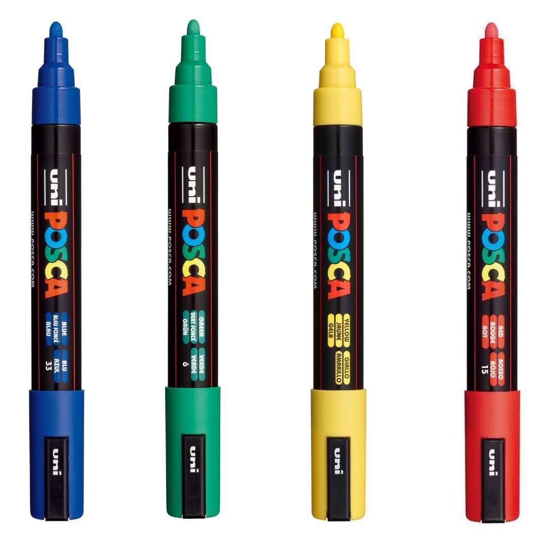 Uni Posca Marker Pen PC-5M Medium Set of 4 Light Colours