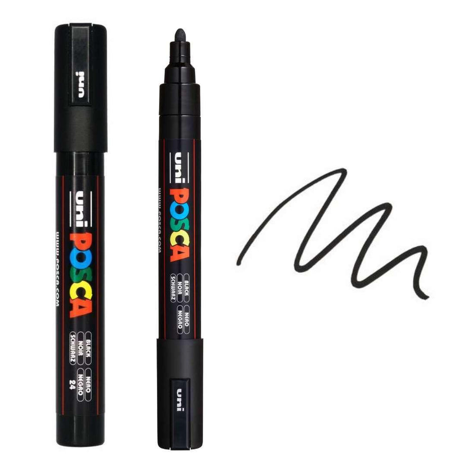 Black - Uni Posca Marker Pen - PC-5M - Medium Tip