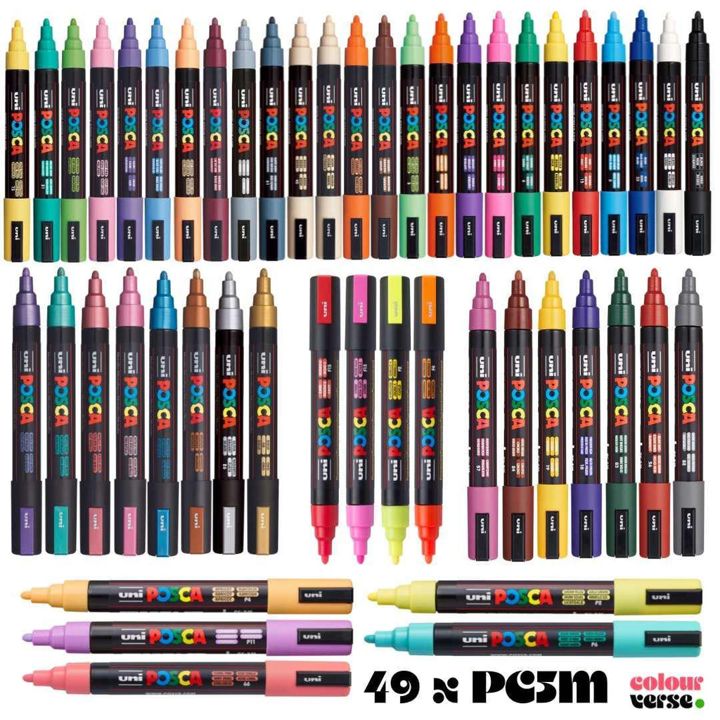 POSCA PC5M Paint Pen - FULL SET of 49 Pens - Colourverse