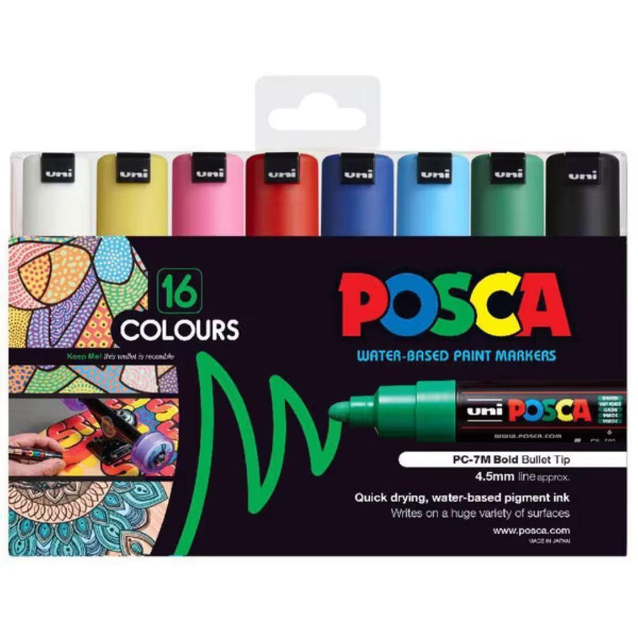 POSCA Pc-7M Paint Marker 16 Piece Assorted Pack – POSCA NZ