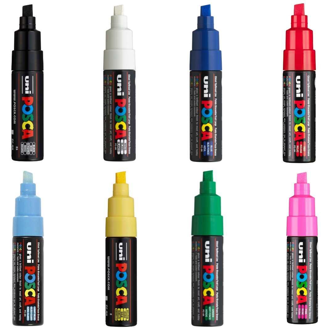 POSCA, Set of 8 x PC8K Paint Pens, Standard Colours