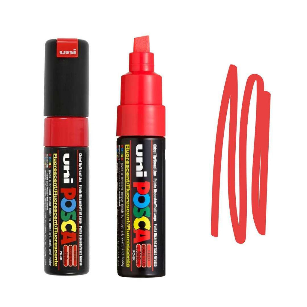 POSCA PC8K Paint Pen - FLUORESCENT RED - Colourverse
